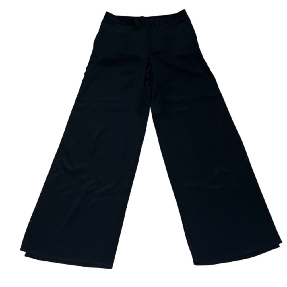 Haute Hippie Black High Open Slit Silk Pants